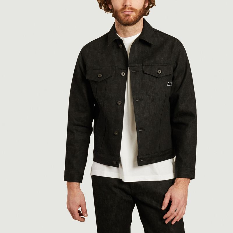 naked and famous black denim jacket