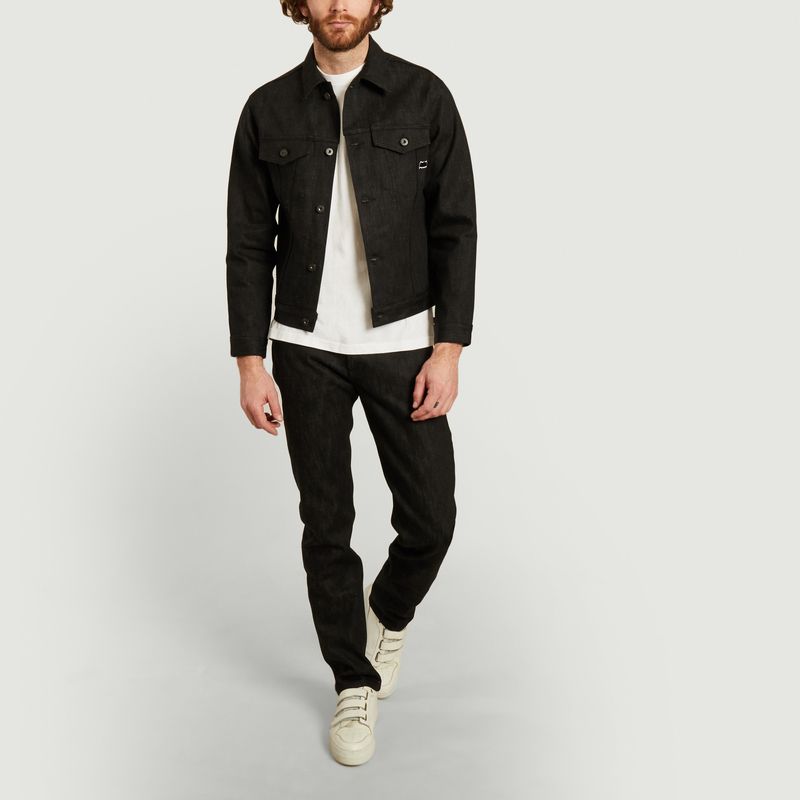 naked and famous black denim jacket