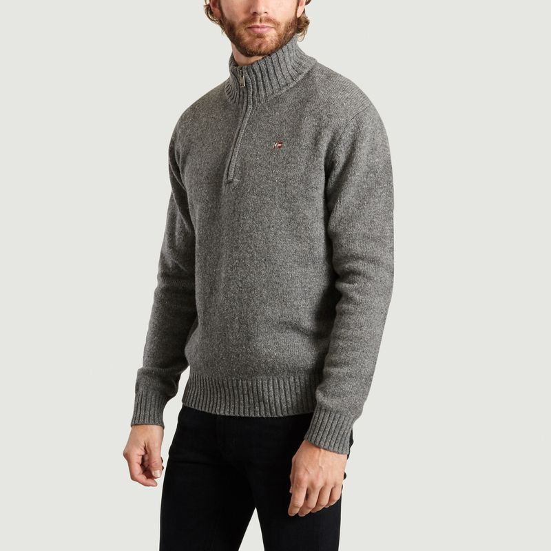 half zip jumper grey