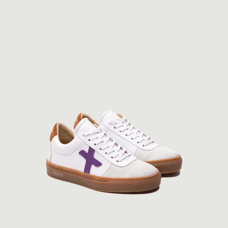 Sneakers NL06 White/Camel/Purple - Newlab