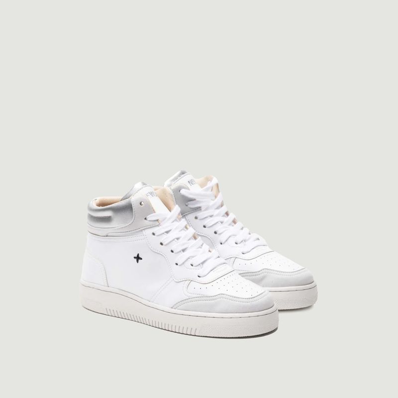 High Top Sneakers NL11 MID White/Silver - Newlab