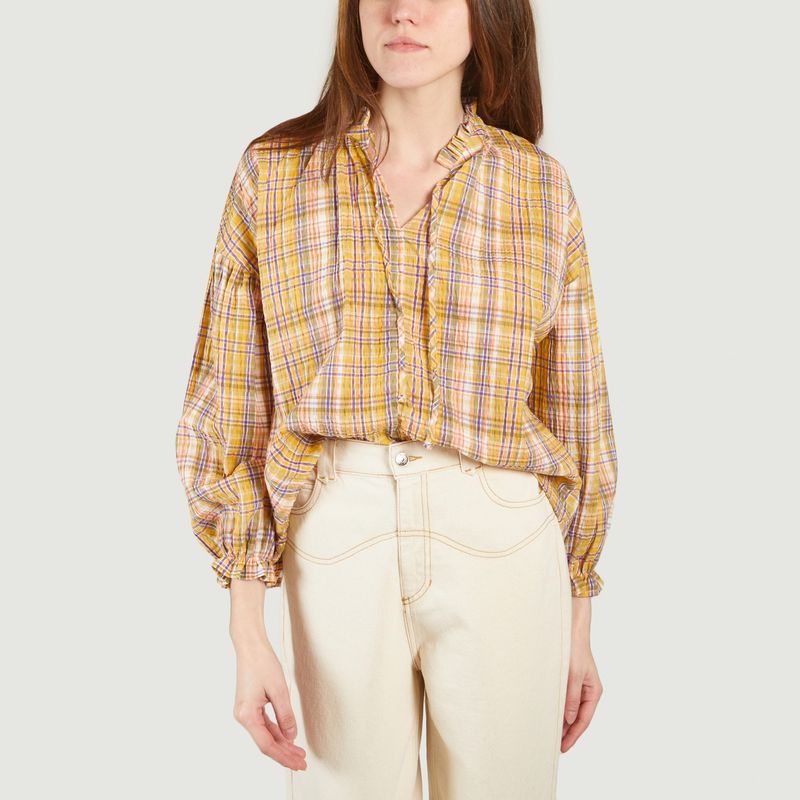Olivia Andrea oversized plaid blouse - The new society