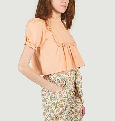 Short blouse in cotton and linen Ginevra