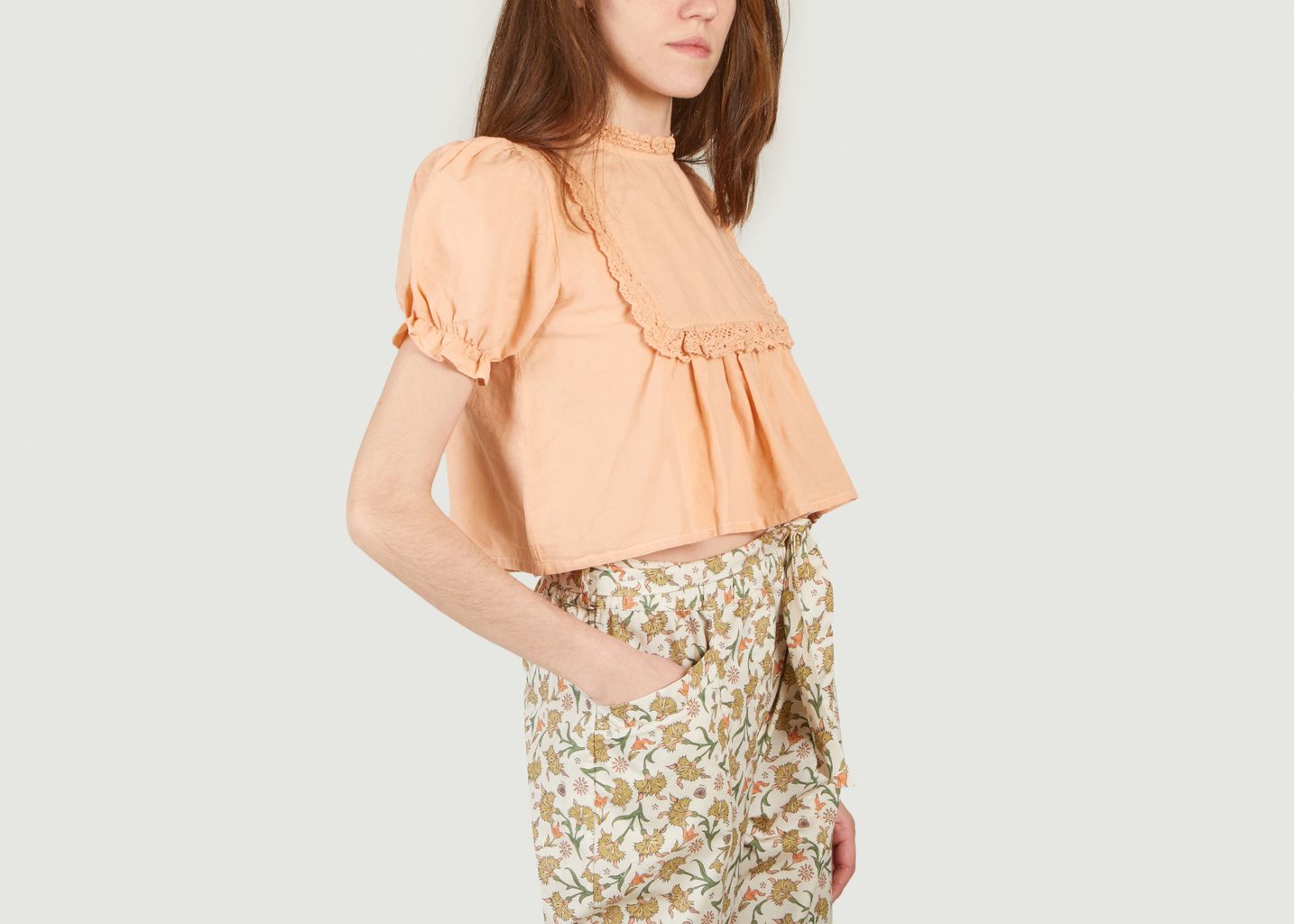 Short blouse in cotton and linen Ginevra - The new society