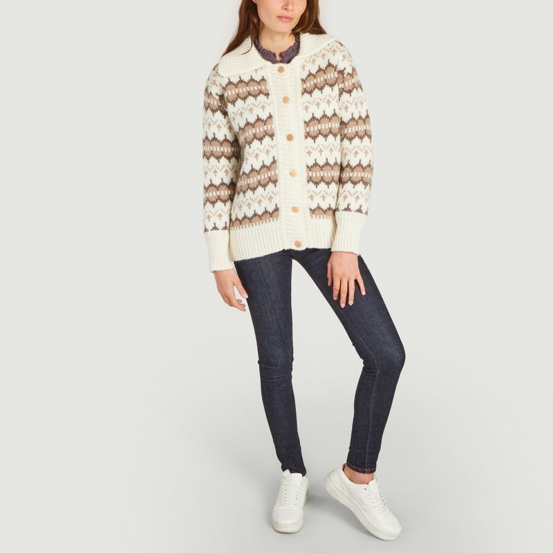Loose-fitting Strickjacke aus Jacquard-Wolle Theo - The new society