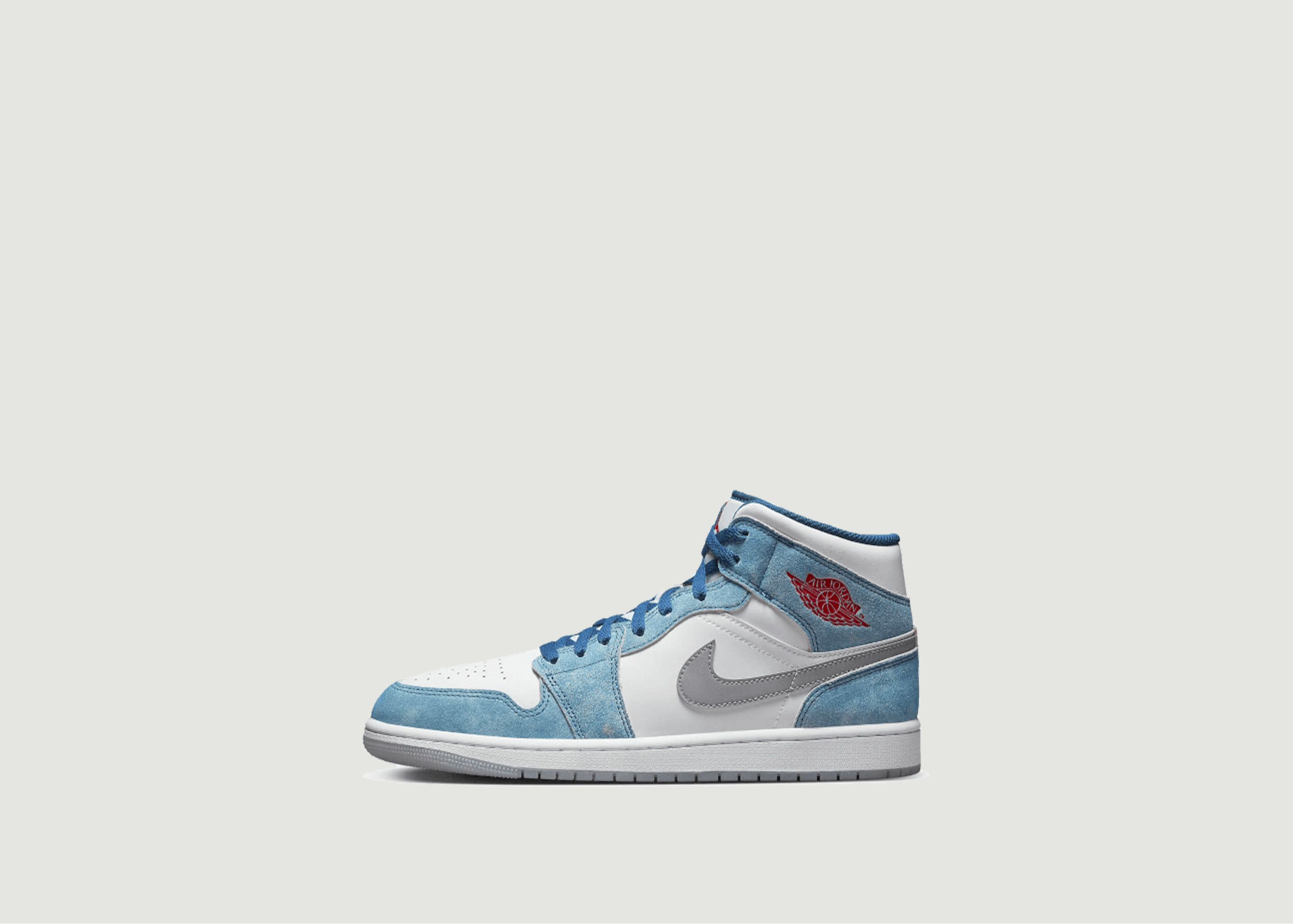 Air Jordan 1 Mid French Blue Fire Red (GS) - Nike