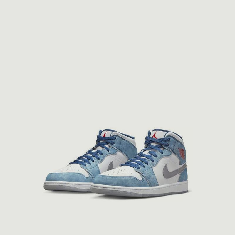 Air Jordan 1 Mid French Blue Fire Red (GS) - Nike