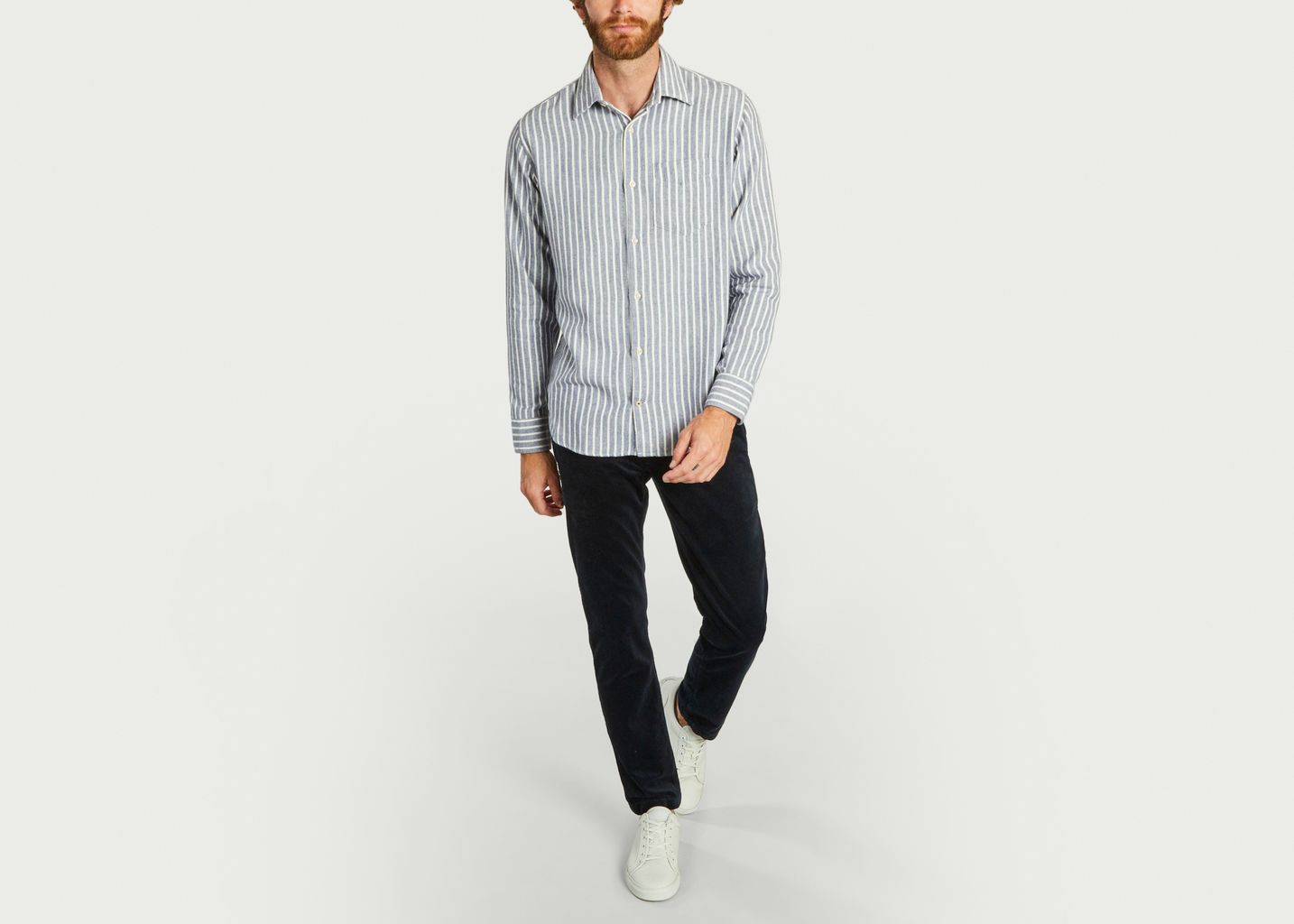 Sale Errico striped flannel shirt Blue 