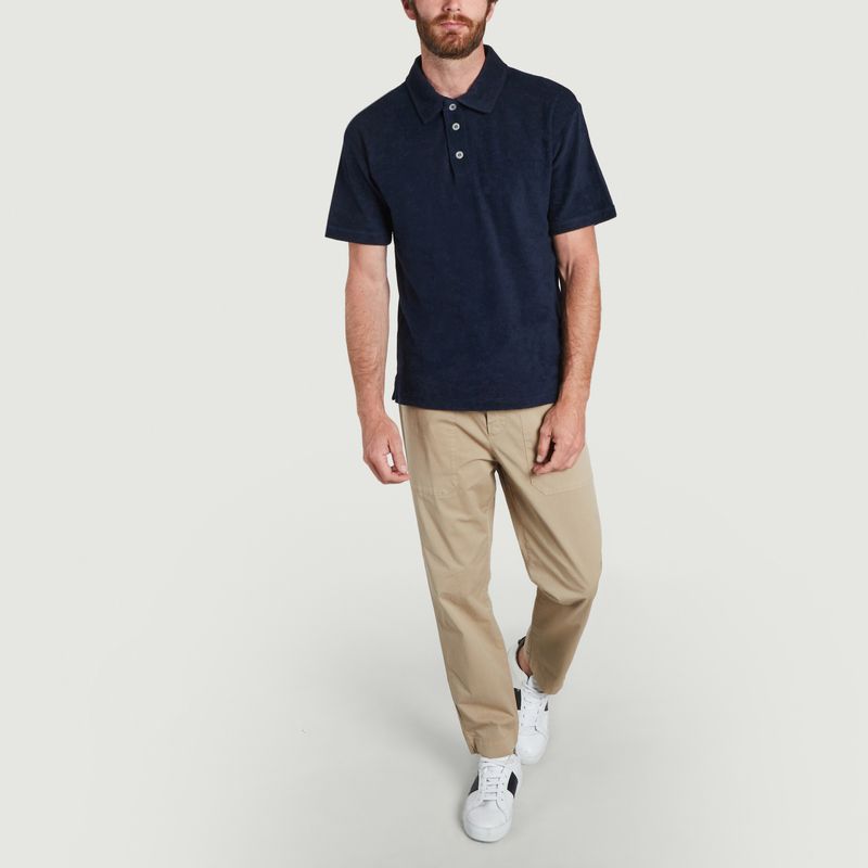 Joey 3370 terry cloth polo shirt Navy Blue No Nationality 07 | L'Exception