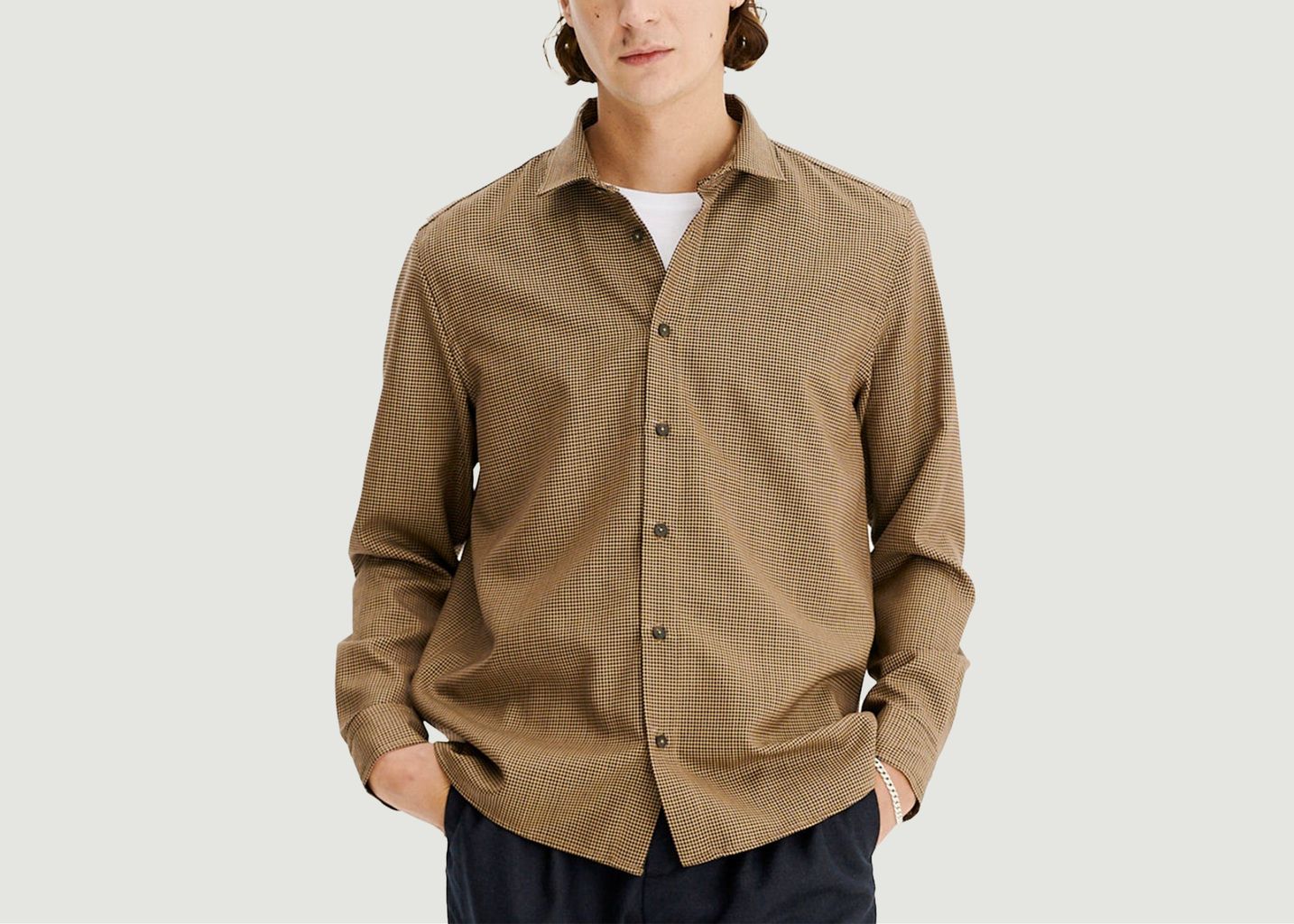 Ontario Sepia houndstooth shirt - noyoco