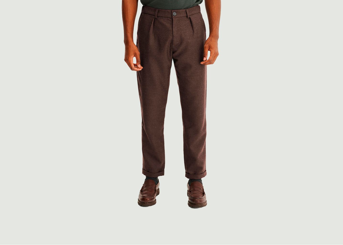 Pantalon coupe carotte en laine vierge Sienna - noyoco