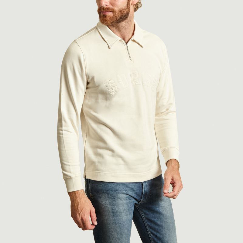 Sweat Col Polo Logo Brodé - Norse Projects