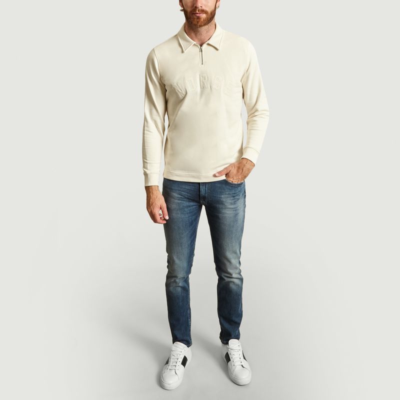 Sweat Col Polo Logo Brodé - Norse Projects