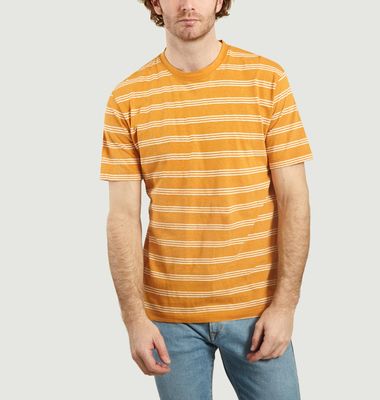 T-shirt rayé en coton et lin Johannes