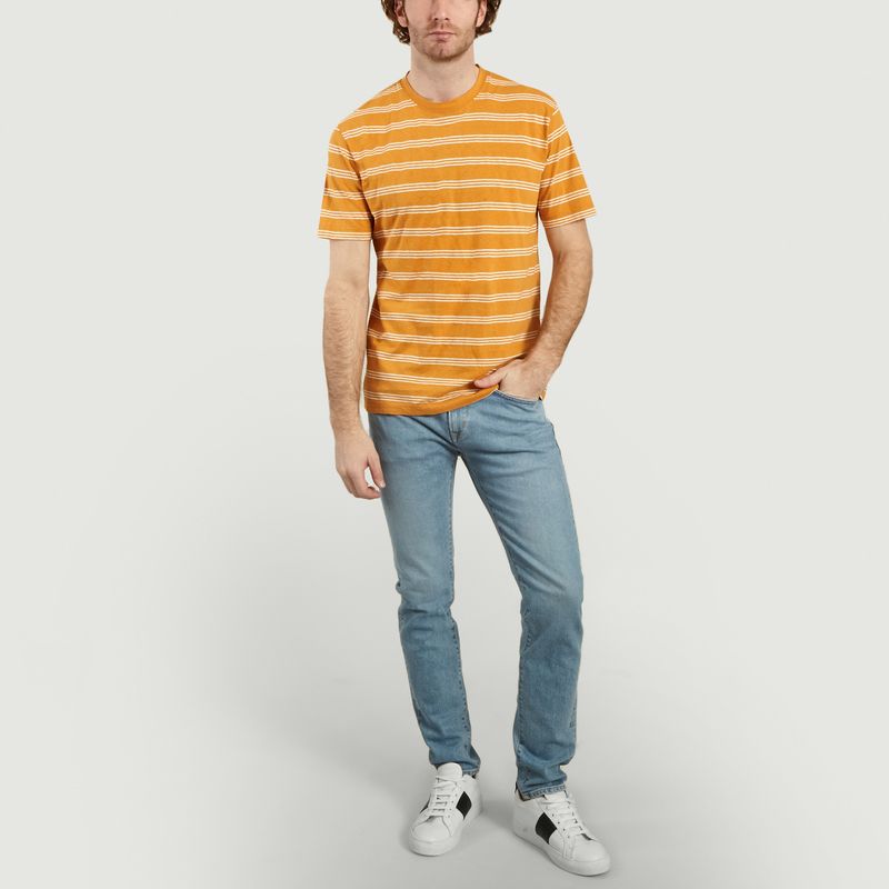 T-shirt rayé en coton et lin Johannes - Norse Projects