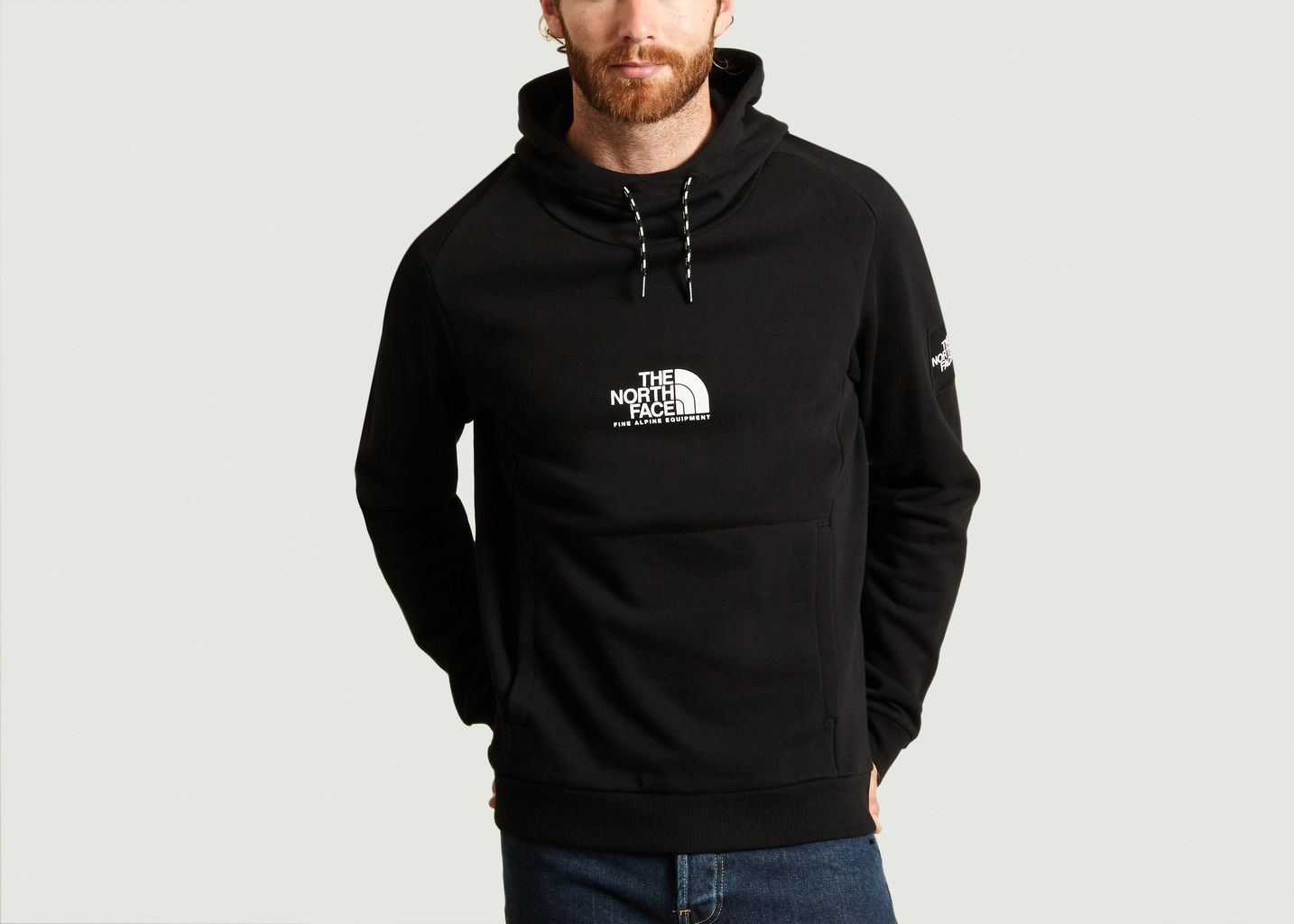 the north face fine alpine hoodie in black