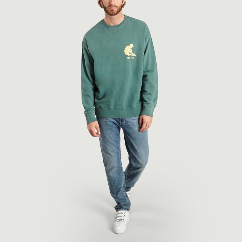 Sweat Lukas Print Logo Boy - Nudie Jeans