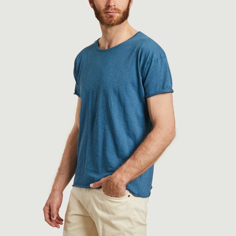Roger Slub T-shirt Cobalt Nudie Jeans 