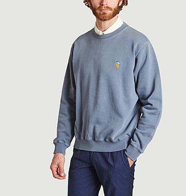 Sweatshirt en coton bio avec patch fantaisie Lasse Pina Colada