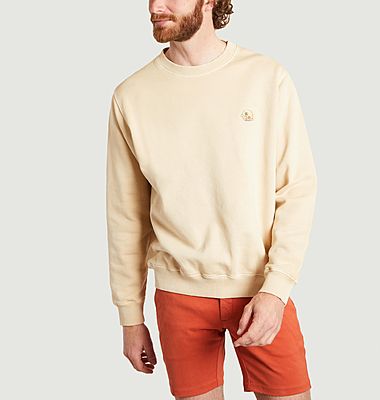 Organic cotton sweatshirt with fancy patch Lasse Sunset