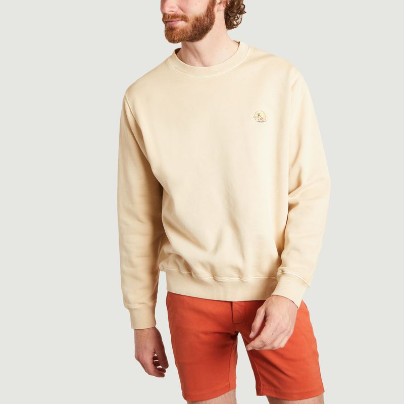Organic cotton sweatshirt with fancy patch Lasse Sunset - Nudie Jeans