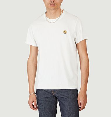 Organic cotton T-shirt with embroidered patch Roy Sunset