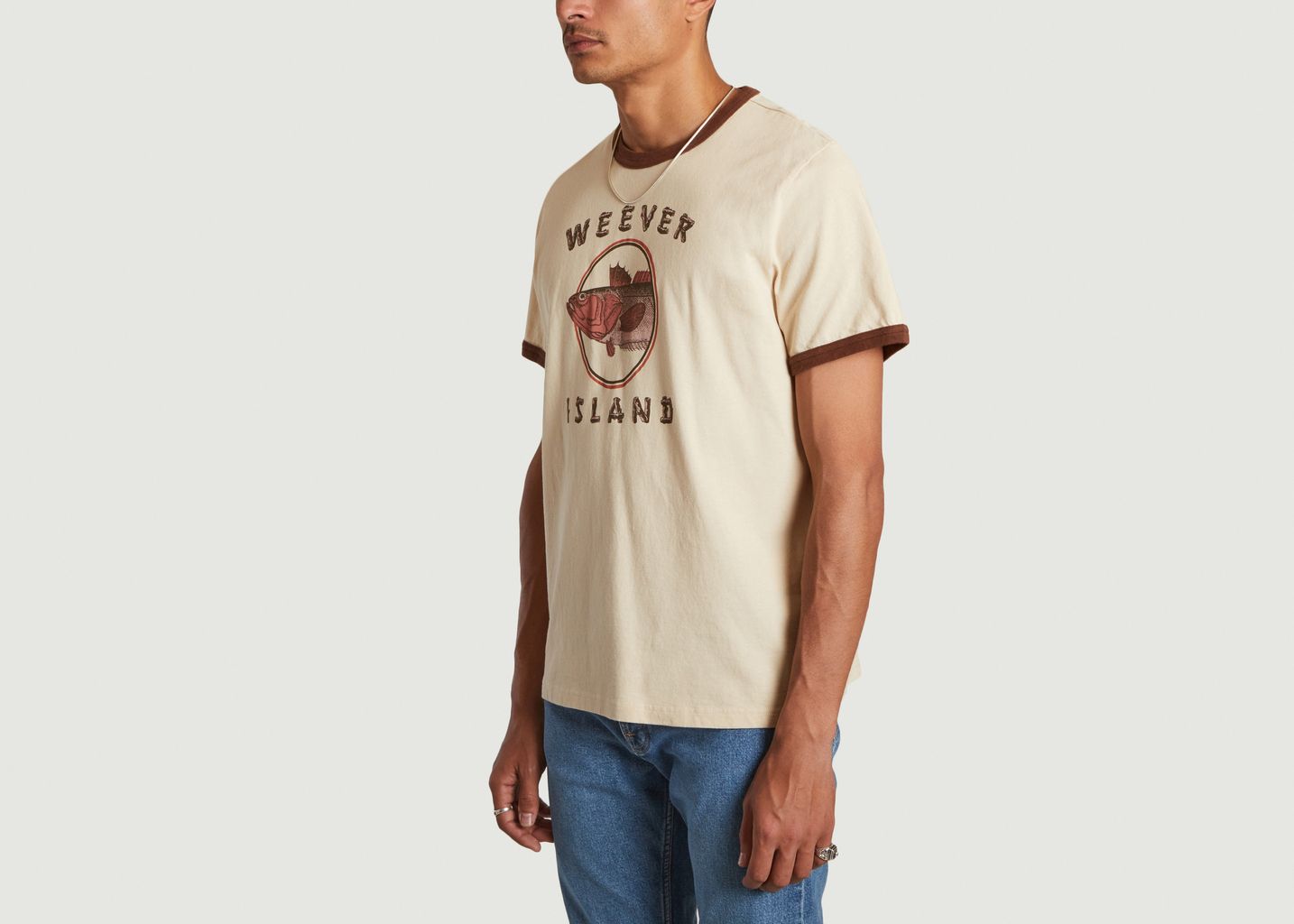 T-shirt imprimé en coton bio Roy Weever Island - Nudie Jeans