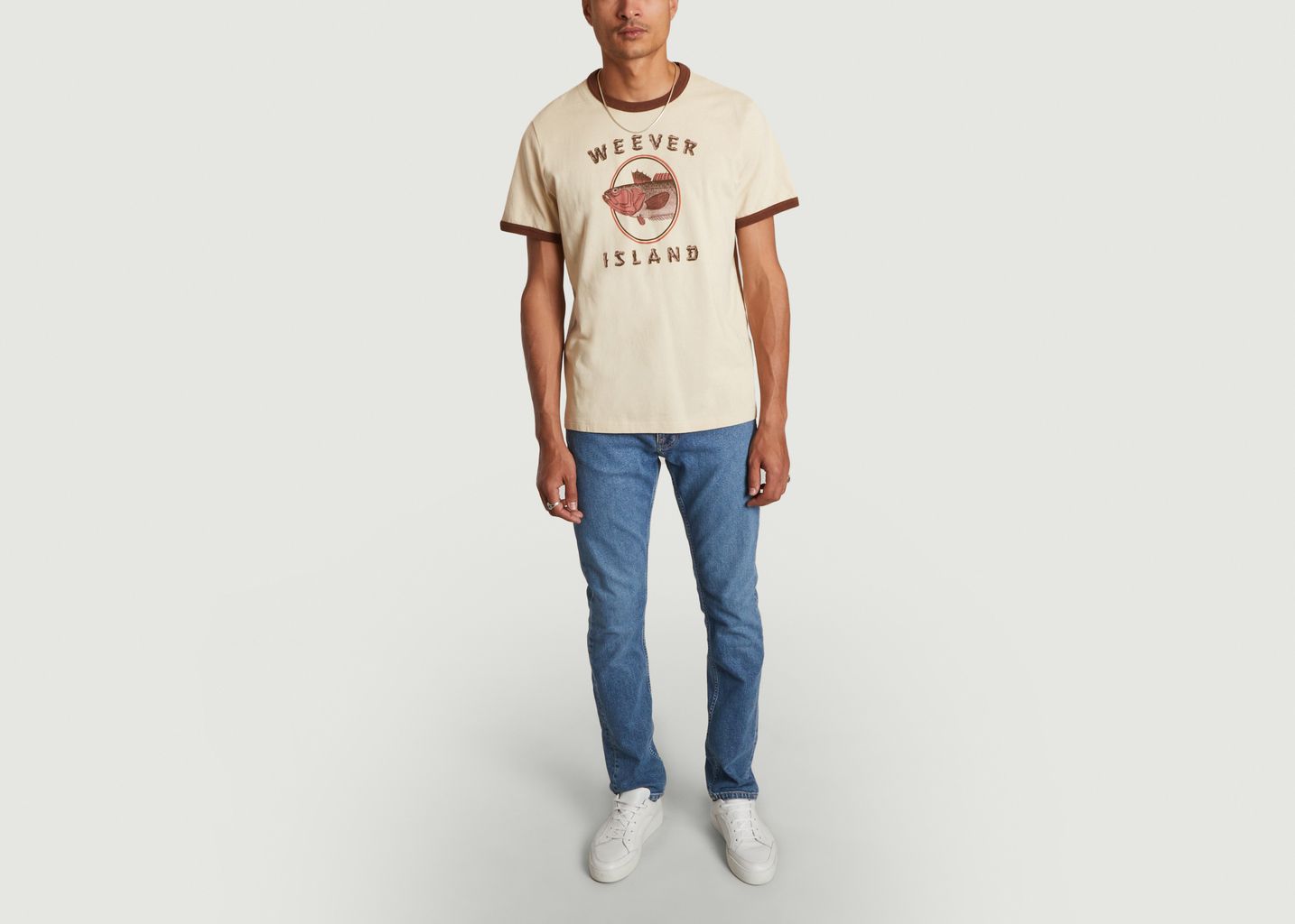 Bedrucktes T-Shirt aus Bio-Baumwolle Roy Weever Island - Nudie Jeans