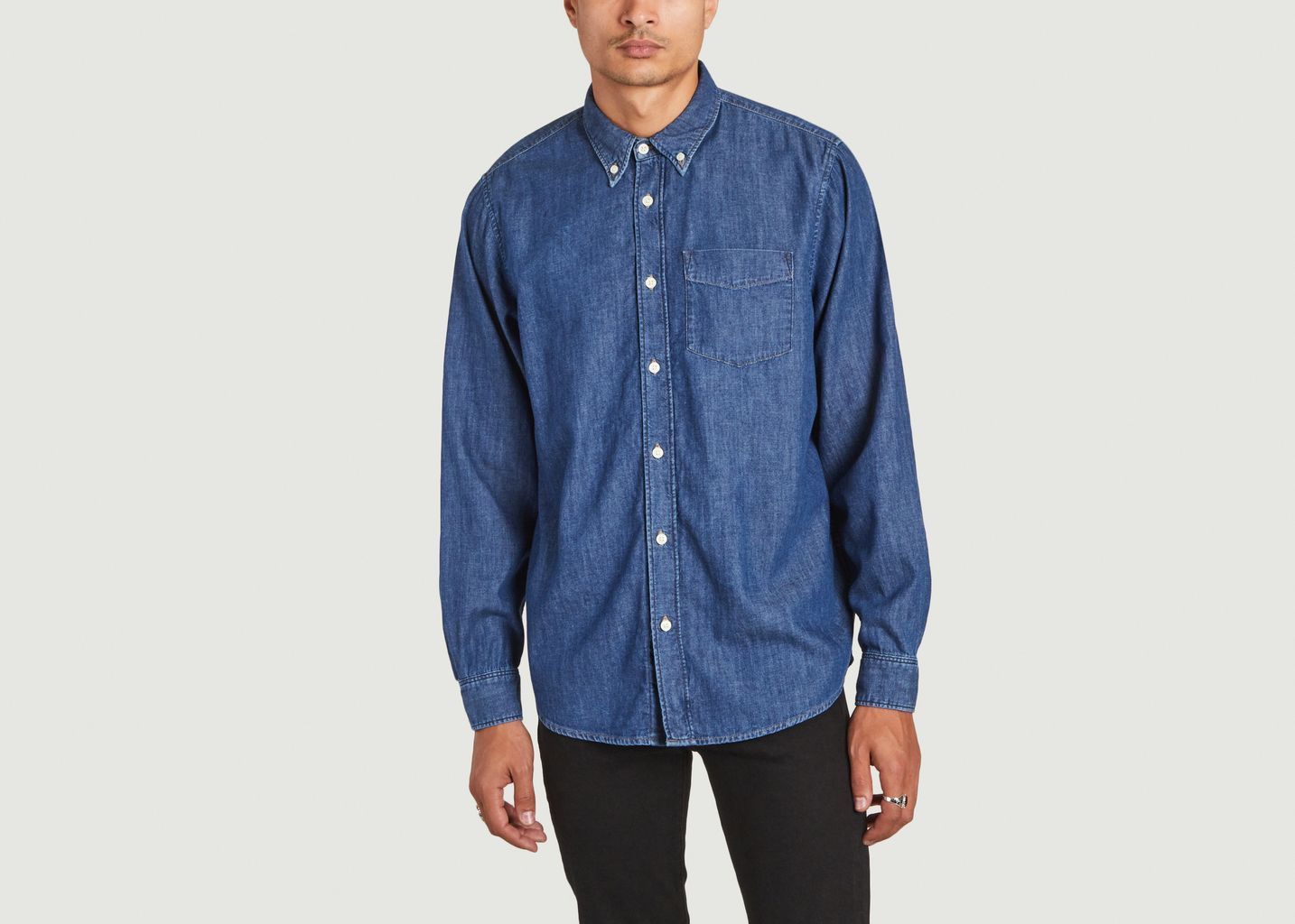 Mens Clothing Shirts Casual shirts and button-up shirts Nudie Jeans Denim Chuck Bd Classic Shirt in Blue for Men 