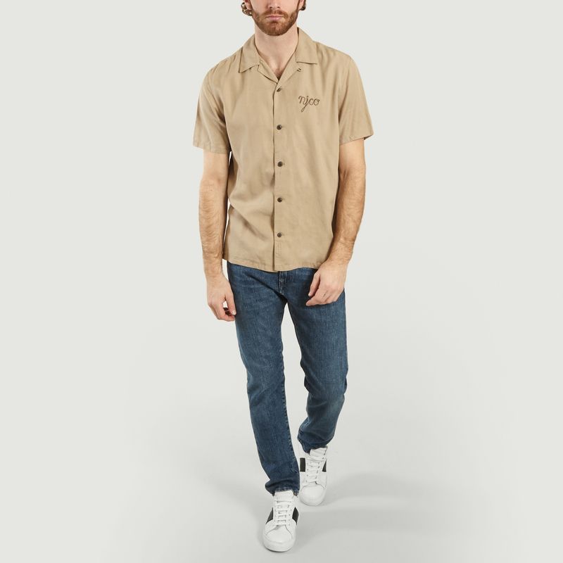 Arvid short sleeves shirt with embroidered lettering - Nudie Jeans