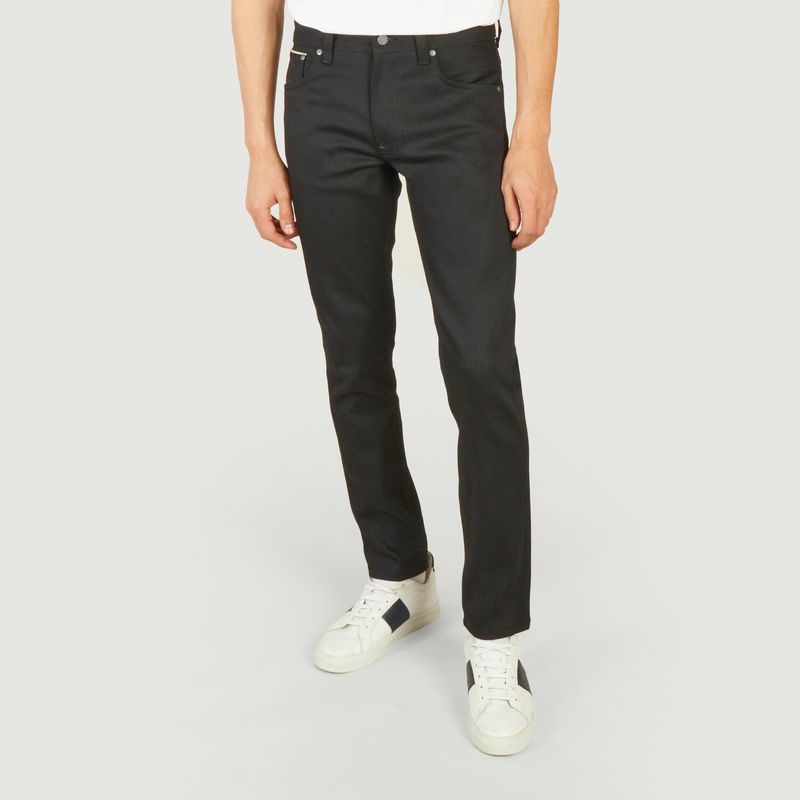 12.75 oz. black organic cotton Lean Dean jeans - Nudie Jeans