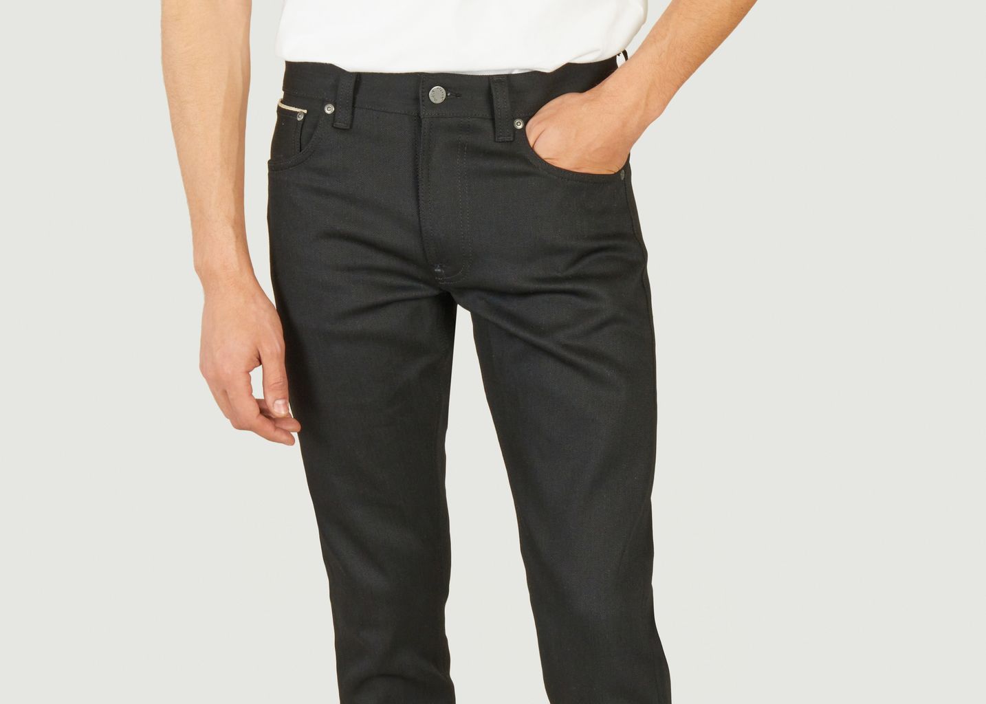 12.75 oz. black organic cotton Lean Dean jeans - Nudie Jeans