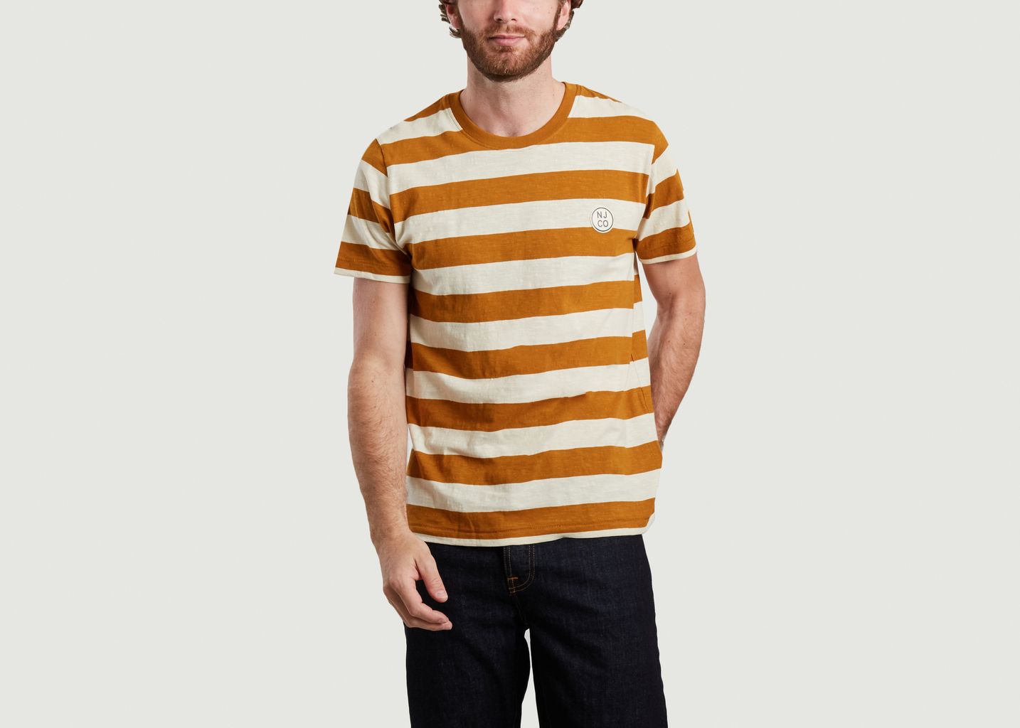 Roy striped t-shirt with logo patch - Nudie Jeans
