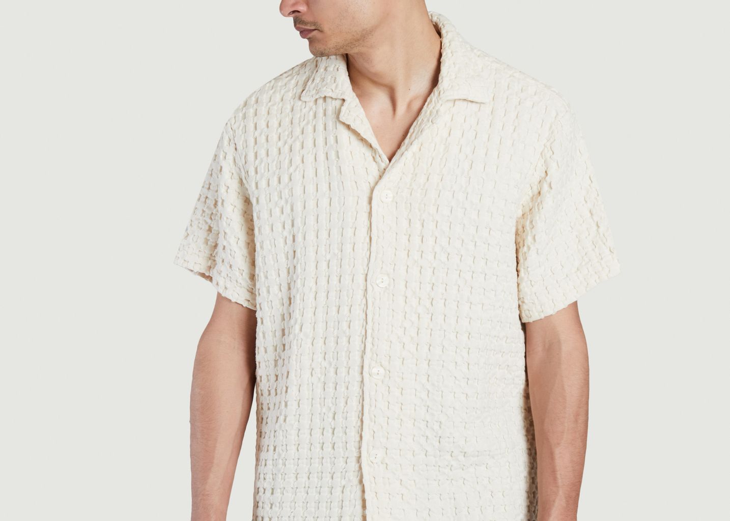 Loose-fitting blouse in waffle cotton Cuba - OAS company