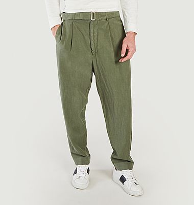Pantalon cropped en lyocell, lin et coton Hugo