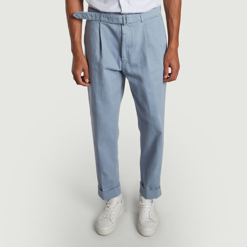 Sale Hugo chino in cotton twill Light Blue Officine Générale at -30% ...