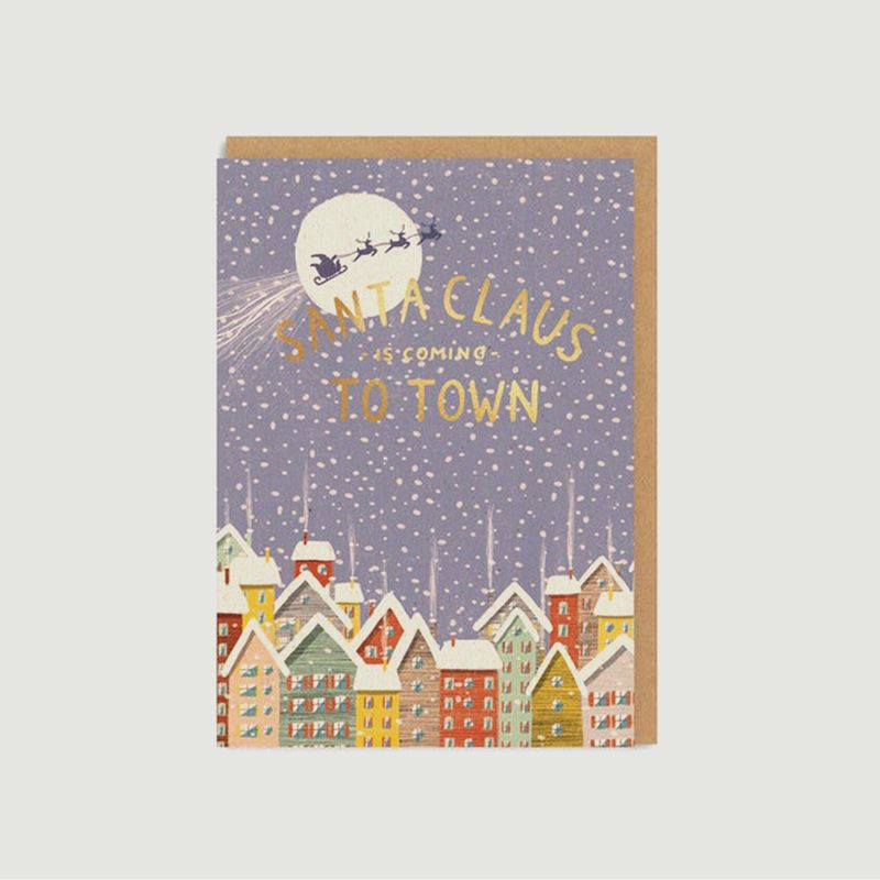 Santa Claus is coming to Town card - OHH DEER