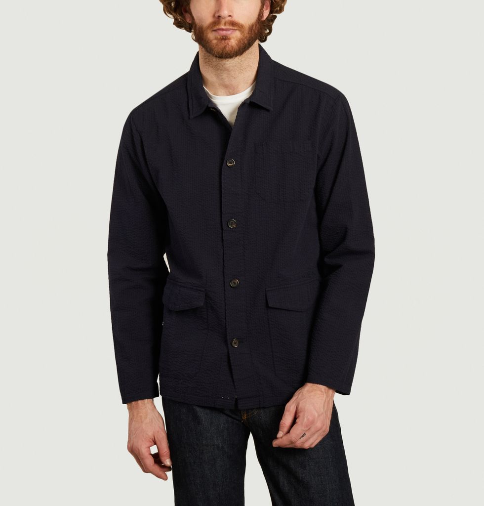 Hockney Cotton Jacket Navy Blue Oliver Spencer L Exception