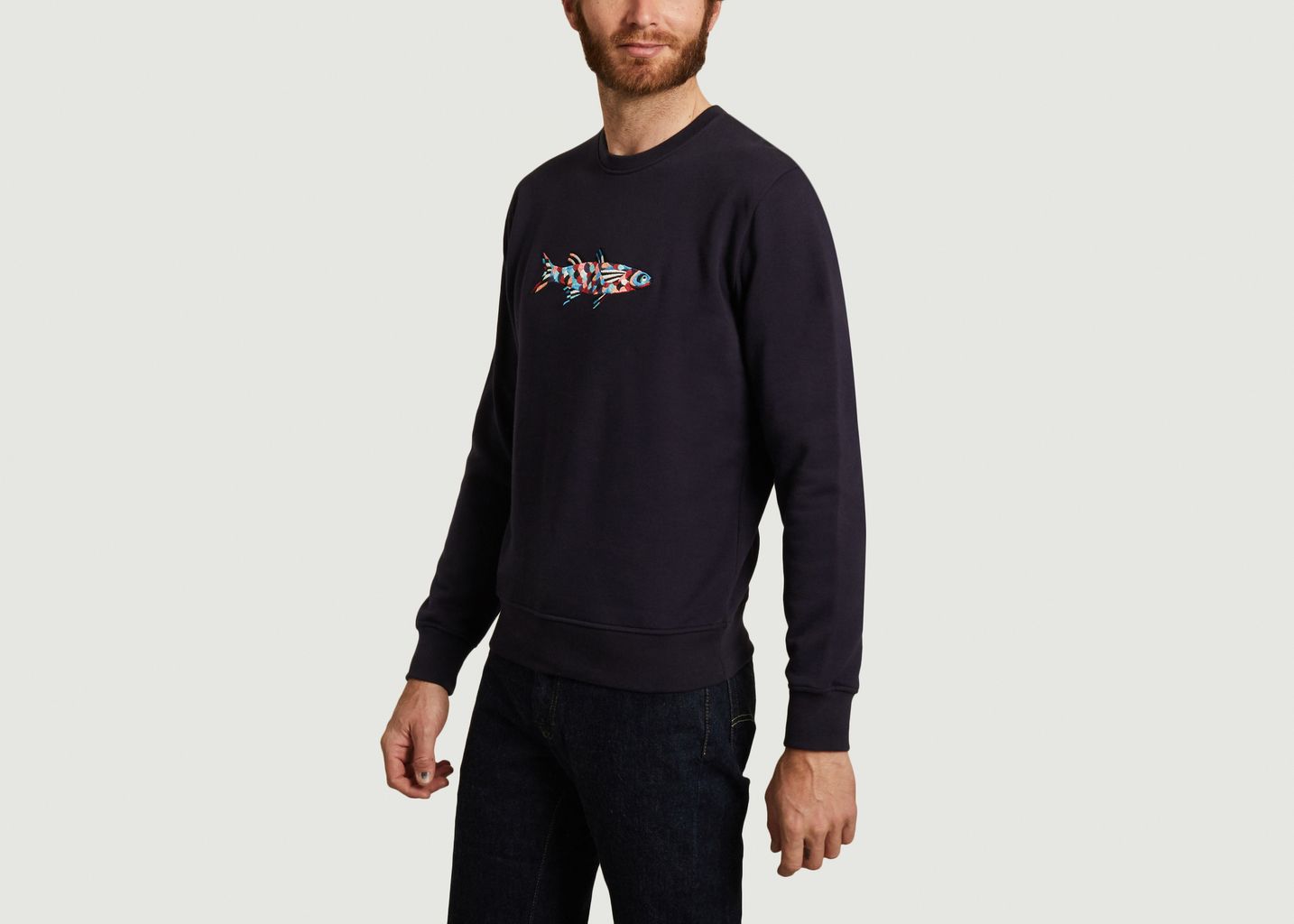 Sweatshirt en coton bio avec broderie Colorful Fish - Olow