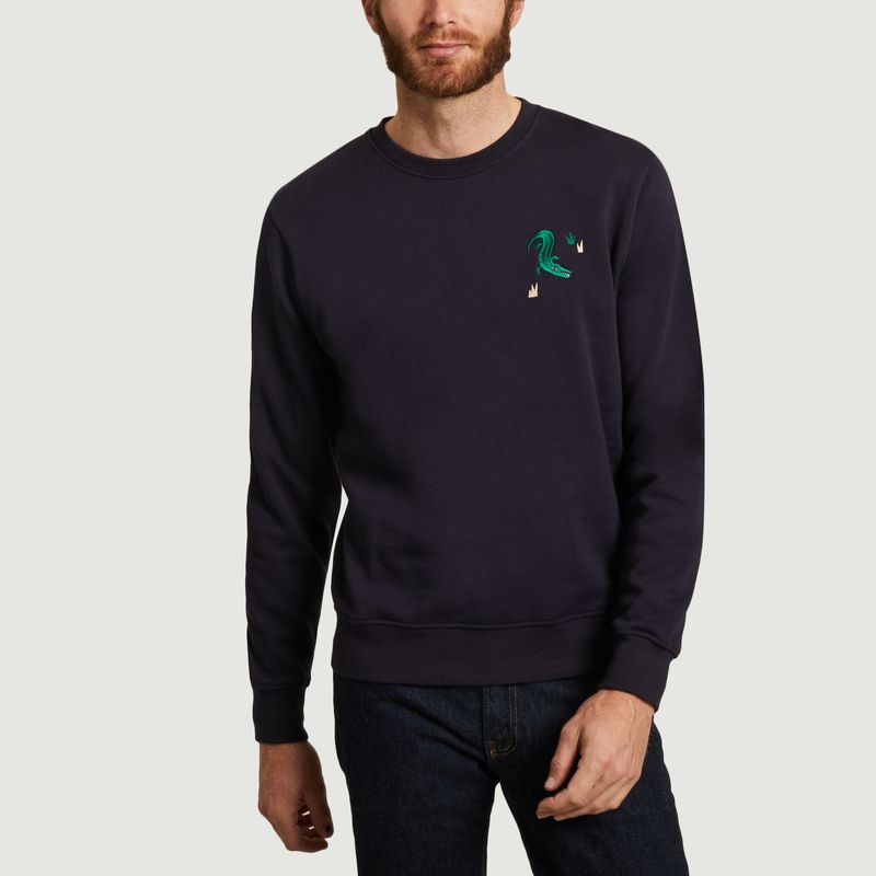 Sweatshirt en coton bio avec broderie Crococo - Olow