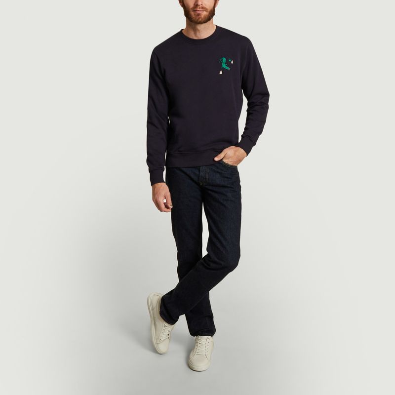 Sweatshirt en coton bio avec broderie Crococo - Olow