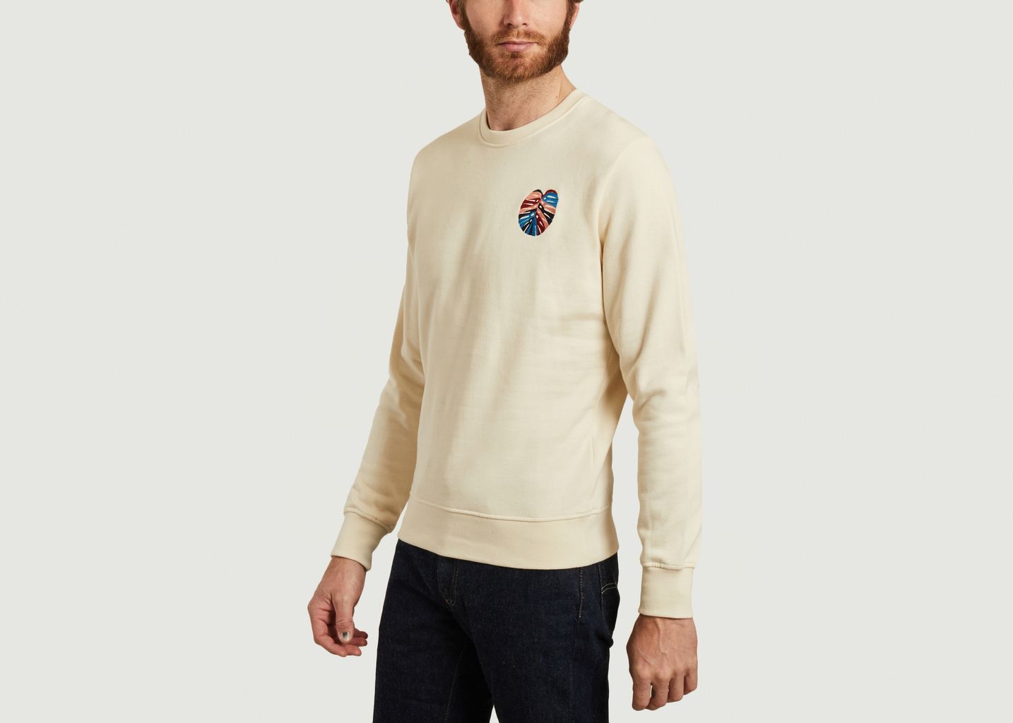 Sweatshirt en coton bio avec broderie Monstera - Olow
