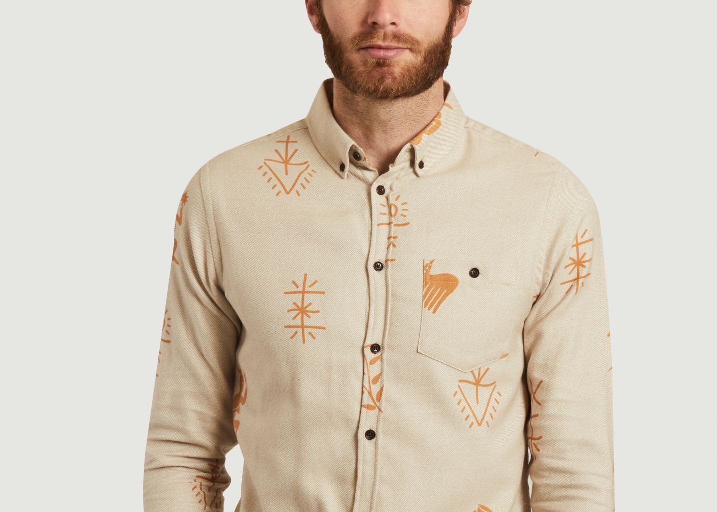 Hiero Hemd aus bedrucktem Baumwollflanell - Olow
