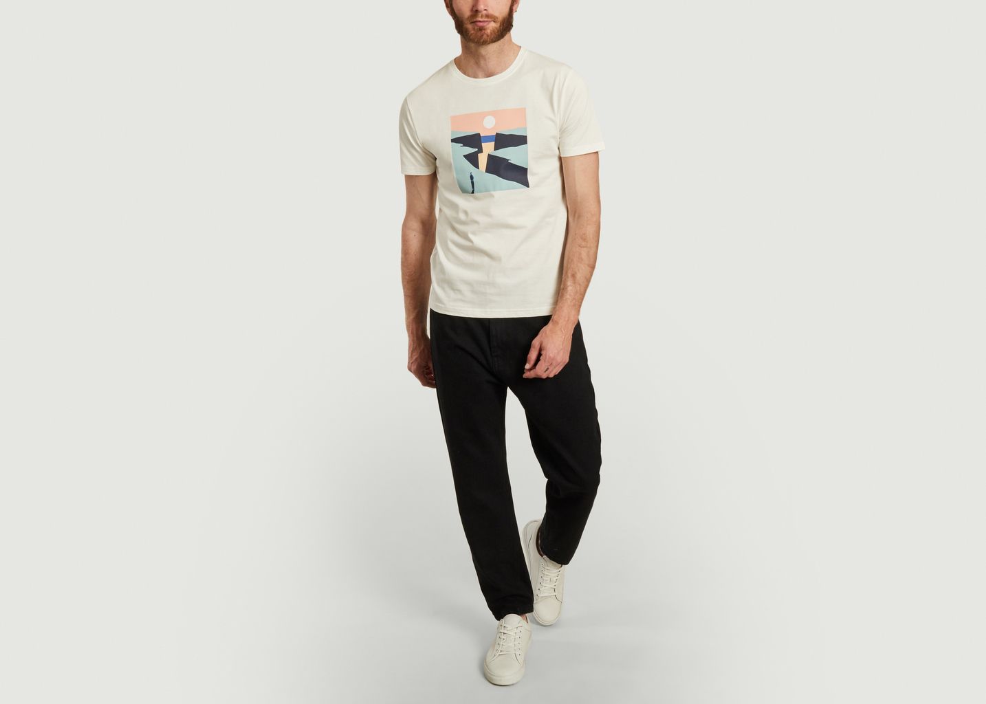 T-shirt en coton bio imprimé Cliffs - Olow