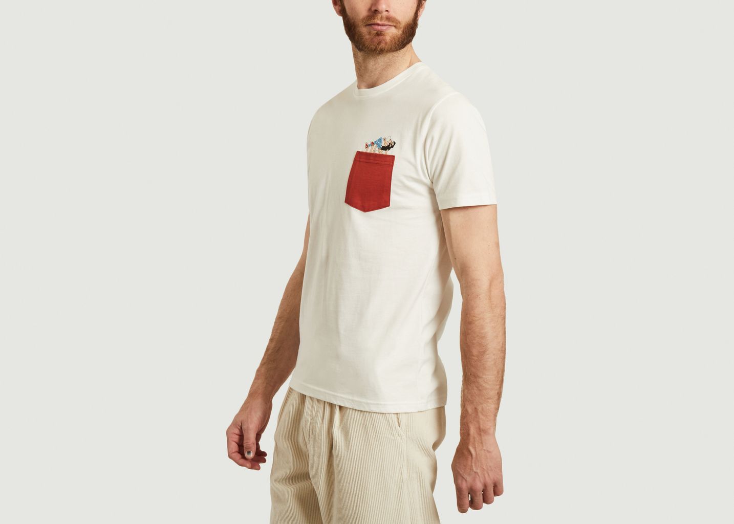 T-shirt avec poche et imprimé en coton bio Slam - Olow