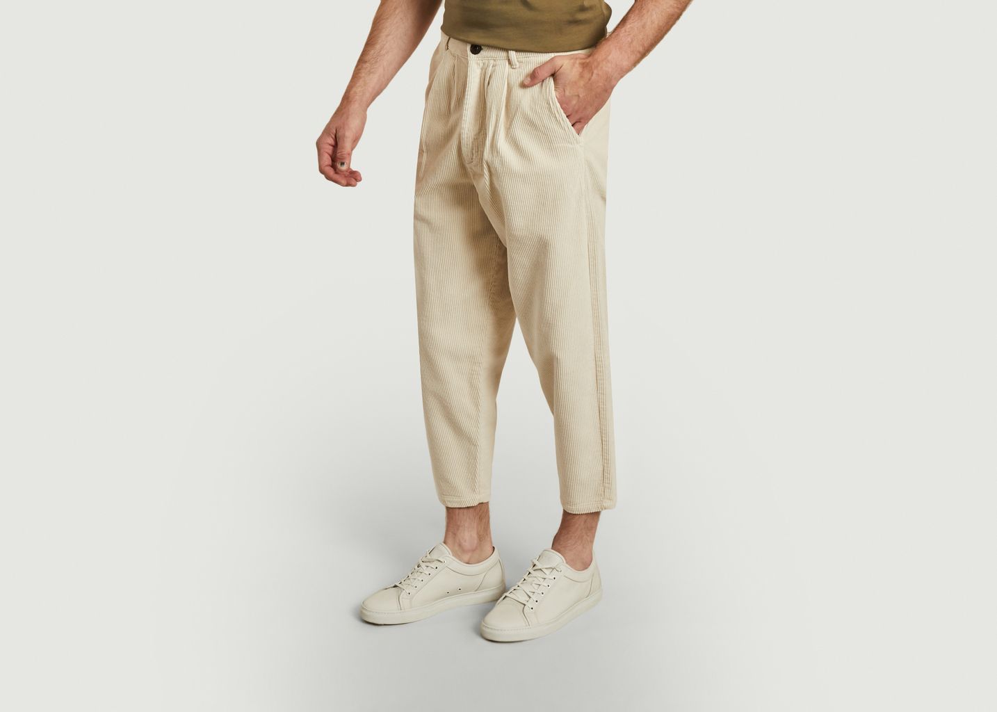 Pantalon en velours côtelé de coton bio 7/8e Swing - Olow
