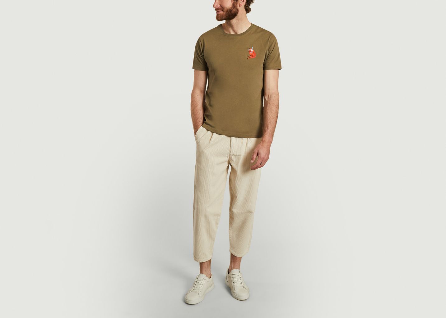 Pantalon en velours côtelé de coton bio 7/8e Swing - Olow