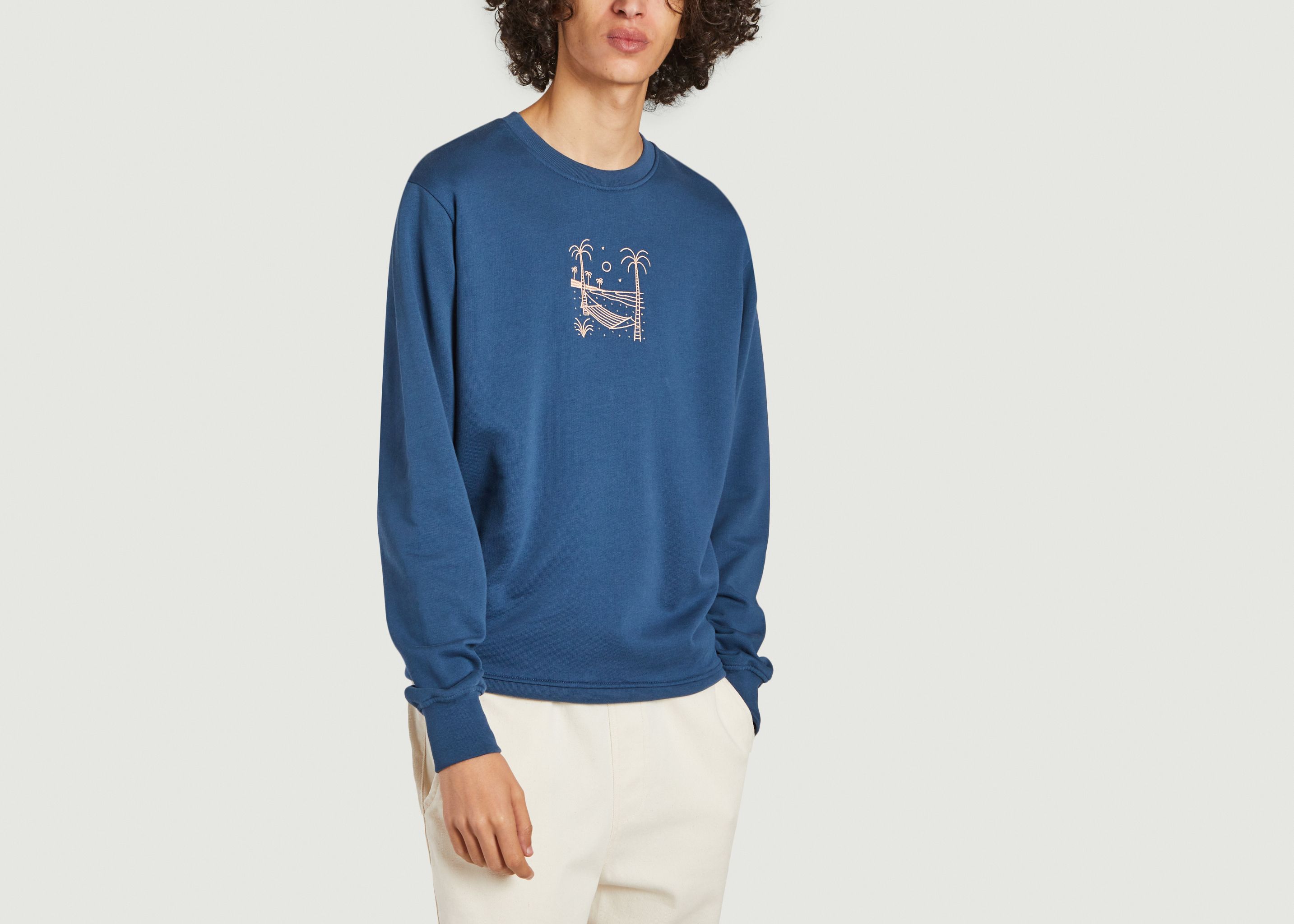 Organic cotton hammock sweatshirt with La Guish embroidery - Olow