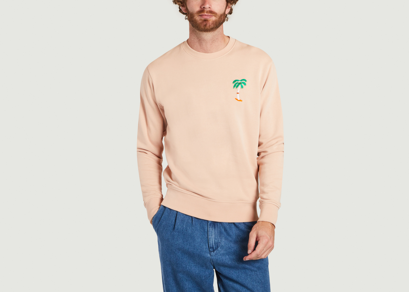 Sweatshirt Skatepalm en coton bio broderie Kristina Micotti - Olow