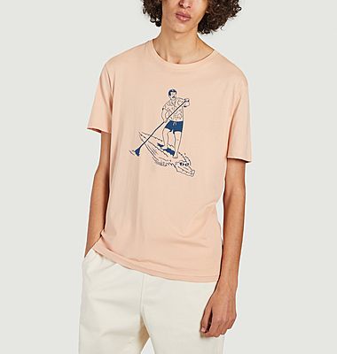 Croco Paddle T-shirt in organic cotton with Colin Bigelow print